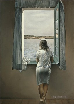 抽象的かつ装飾的 Painting - フィゲラスの窓辺の女性シュルレアリスム